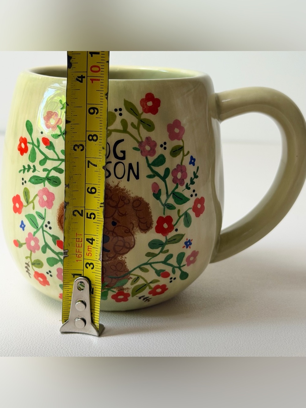 Natural Life Coffee Mug Cup Dog Person Brown Puppy Floral Coffee Pet lover - Picture 6 of 7